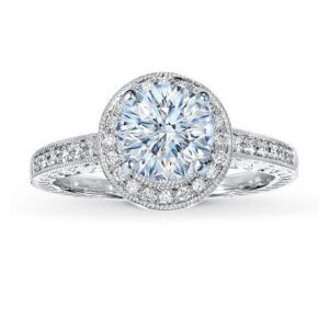 0.50 Ct Diamond Halo Engagement Ring