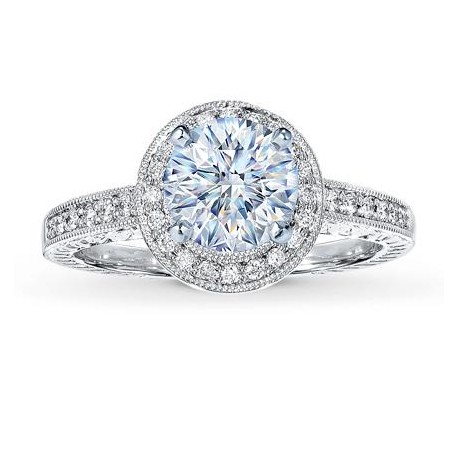 0.50 Ct Diamond Halo Engagement Ring